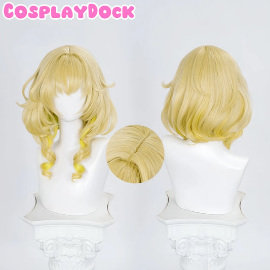 Game Honkai: Star Rail Cosplay Aglaea Wig Short Golden Trichiasis Hair