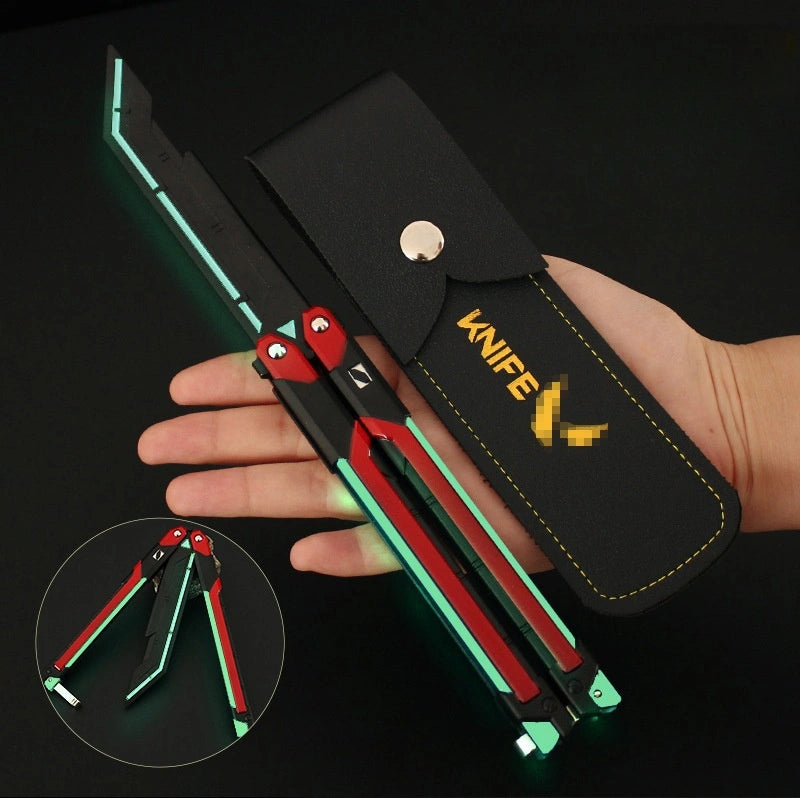 VALORANT RGX 11Z Pro Butterfly Knife Glow-in-the-Dark Collectible Replica - Aluminum Alloy Model