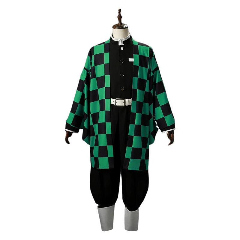 Cosplaydock Anime Demon Slayer Kamado Tanjuurou Cosplay Black Green Costume