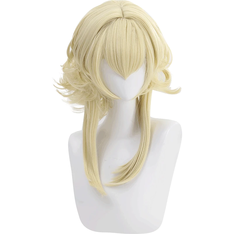 Cosplaydock Game Genshin Impact Cosplay Traveler Lumine Ying Cosplay Wig Head Accessory Yellow Long Wig Women