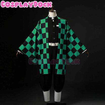 Cosplaydock Anime Demon Slayer Kamado Tanjuurou Cosplay Black Green Costume