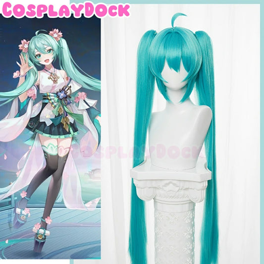 Cosplaydock Hatsune Miku cosplay wig Long Straight Blue/Green Wig