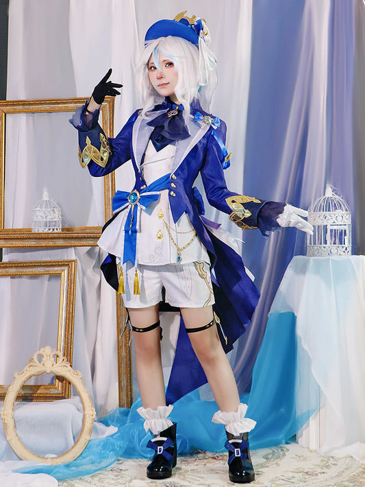 Game Genshin Impact Cosplay Fontaine Furina Premium Edition Costume Dark Furina Focalors