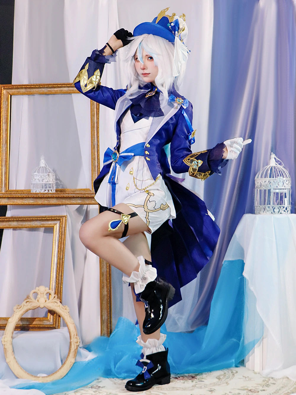 Game Genshin Impact Cosplay Fontaine Furina Premium Edition Costume Dark Furina Focalors