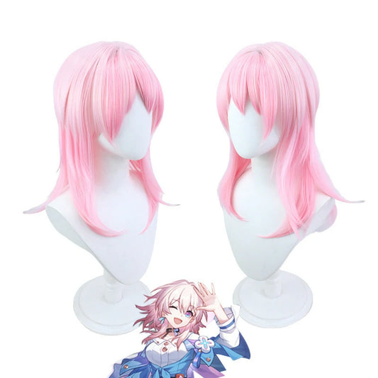 Honkai: Star Rail March 7th New Skin Pink Blue Cosplay Wig