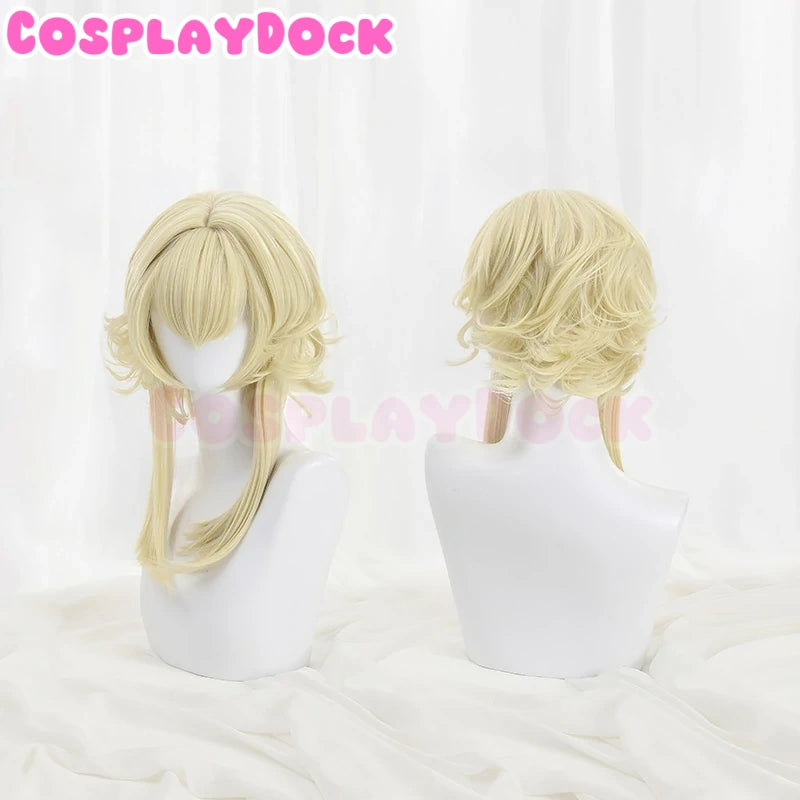 Cosplaydock Game Genshin Impact Cosplay Traveler Lumine Ying Cosplay Wig Head Accessory Yellow Long Wig Women