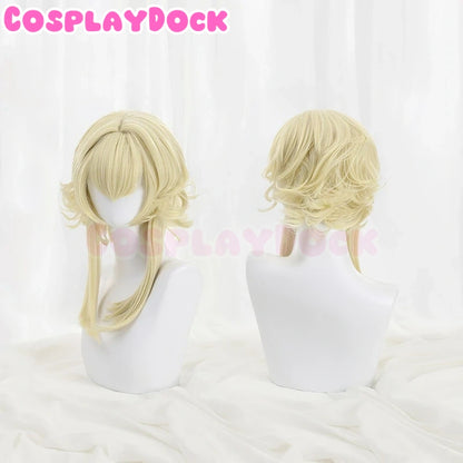 Cosplaydock Game Genshin Impact Cosplay Traveler Lumine Ying Cosplay Wig Head Accessory Yellow Long Wig Women