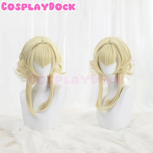 Cosplaydock Game Genshin Impact Cosplay Traveler Lumine Ying Cosplay Wig Head Accessory Yellow Long Wig Women