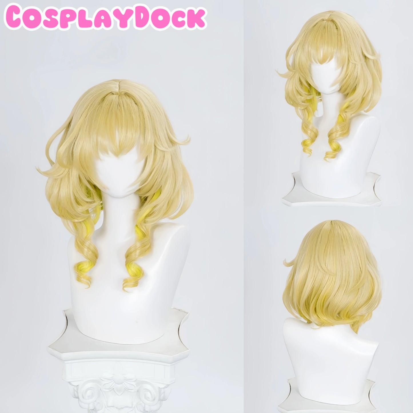 Game Honkai: Star Rail Cosplay Aglaea Wig Short Golden Trichiasis Hair