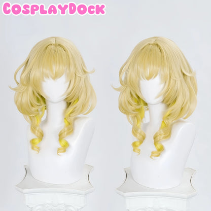 Game Honkai: Star Rail Cosplay Aglaea Wig Short Golden Trichiasis Hair