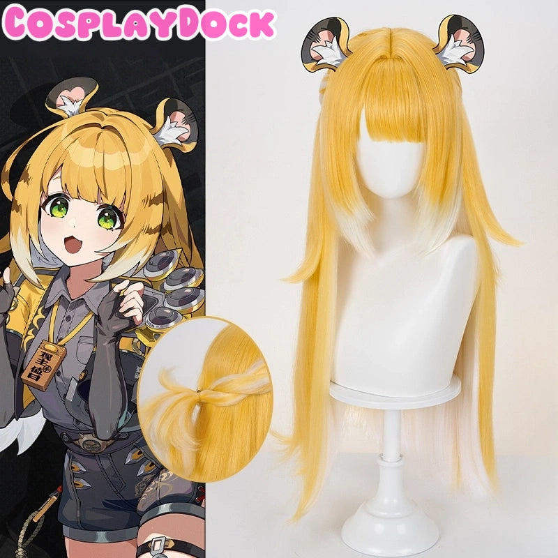 Cosplaydock Game Zenless Zone Zero Cosplay JuFufu Cosplay Wig Long Straight Yellow Hair Ju Fu Fu ZZZ