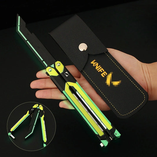 VALORANT RGX 11Z Pro Butterfly Knife Glow-in-the-Dark Collectible Replica - Aluminum Alloy Model