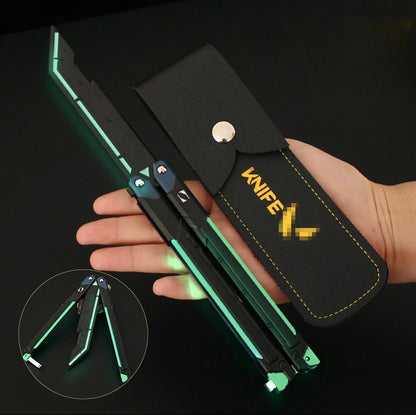 VALORANT RGX 11Z Pro Butterfly Knife Glow-in-the-Dark Collectible Replica - Aluminum Alloy Model