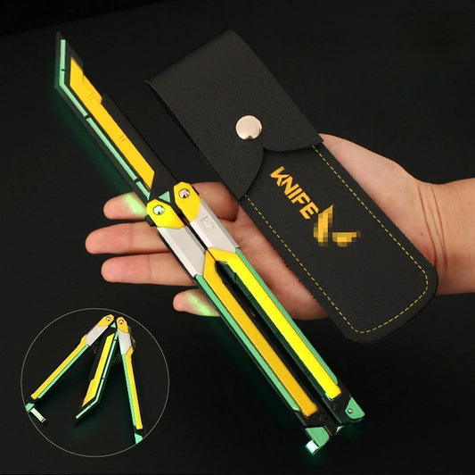 VALORANT RGX 11Z Pro Butterfly Knife Glow-in-the-Dark Collectible Replica - Aluminum Alloy Model
