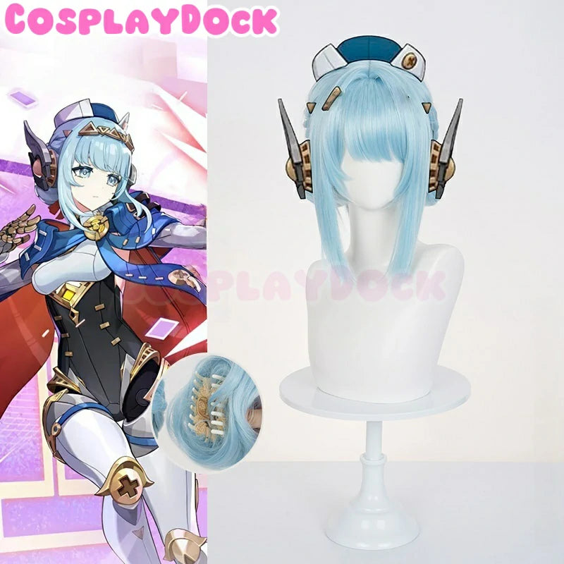 Cosplaydock Game Genshin Impact Ineffa cospaly blue wig