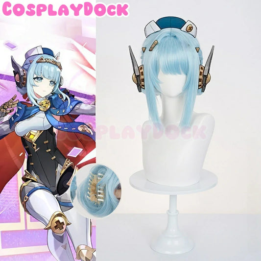 Cosplaydock Game Genshin Impact Ineffa cospaly blue wig