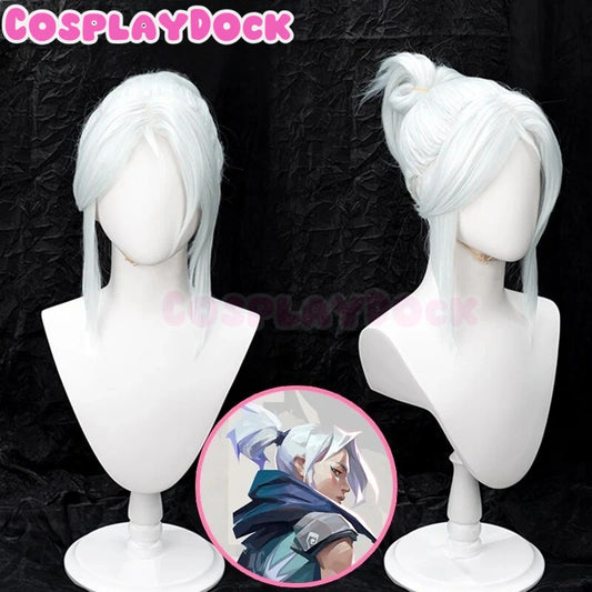 Cosplaydock Game Valorant Cosplay Jett Cosplay Wig White Hair VALORANT
