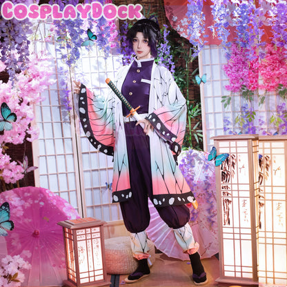 cosplaydock demon slayer shinobu kocho cosplay costume purple striped uniform butterfly cloak