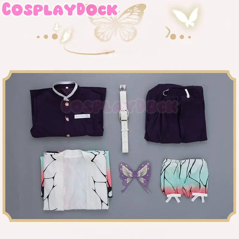 cosplaydock demon slayer shinobu kocho cosplay costume purple striped uniform butterfly cloak