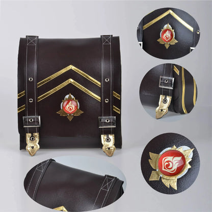 Genshin Impact Klee Cosplay Costume Full Set – Screen-Accurate Red Bomber Jacket, Dodoco Backpack & Hat | CosplayDock